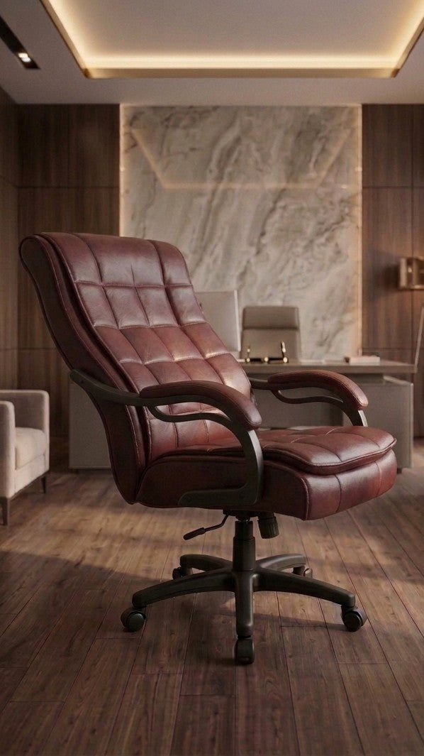 Premium Leather Executive Office Chair – High Back Reclining & Ergonomic Comfort