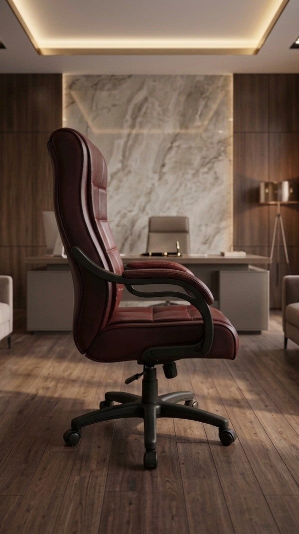 Premium Leather Executive Office Chair – High Back Reclining & Ergonomic Comfort
